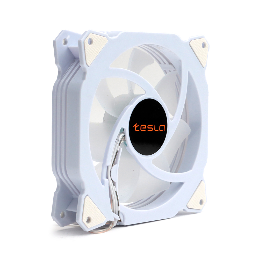 Вентилятор TESLA RGB120-RW, 120мм, 1200rpm, 3-pin+Molex, белый/FRGB, 38CFM, 21дБ, антивибропрокладки (TSL-120-RW)