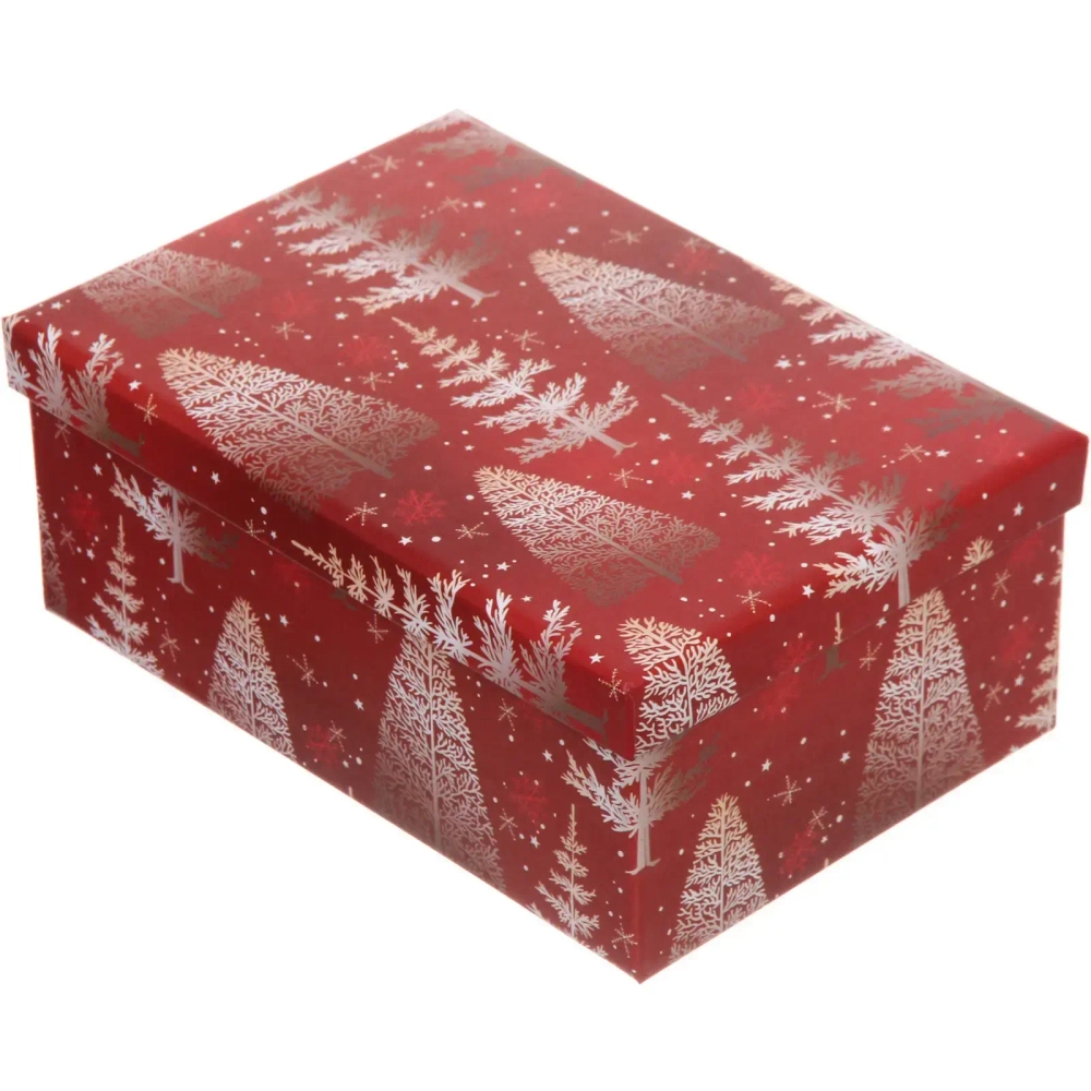 Коробка подарочная «Веселые елочки» 19*13*7,5 см