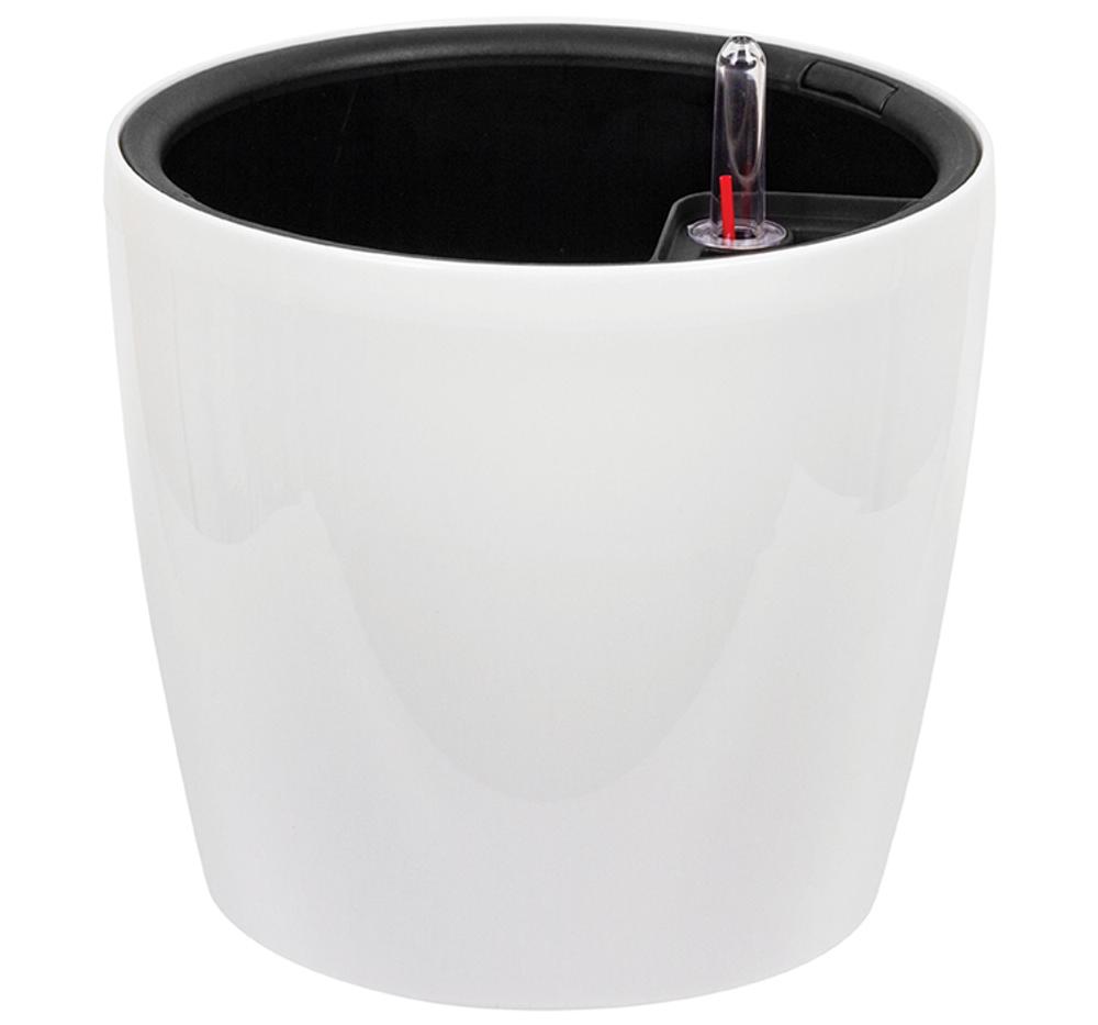 Кашпо АНФА 6,0л D220мм H=200мм вставка V=3,8л и автополив, с индикатором уровня воды