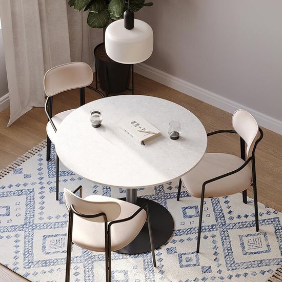 Стул ror, round, велюр, черный/бежевый