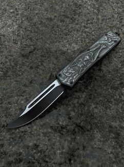 Нож фронтально-выкидной автоматический Черно-серый 3D