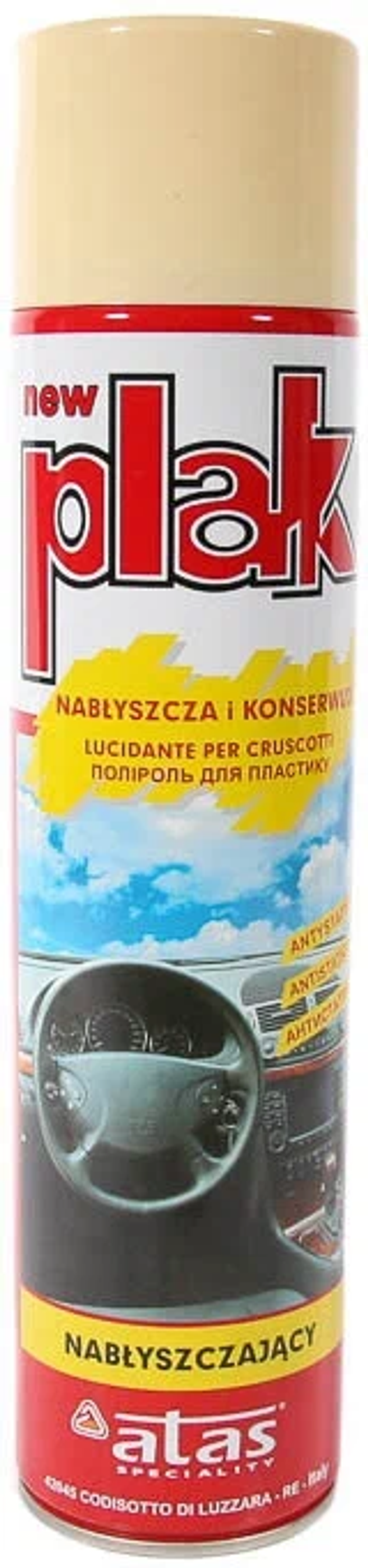 Полироль пластика Atas Plak, ваниль, аэрозоль, 600 мл