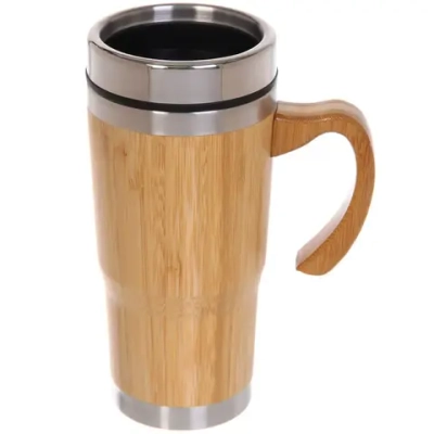 Термокружка 450мл «Bamboo» высокая с ручкой
