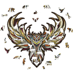 Деревянный, фигурный пазл EWA Мудрая Сова S 21x22 см