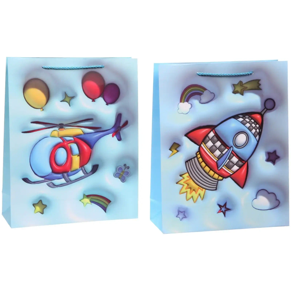 Пакет подарочный «Самолет» 26*32*10 см, микс