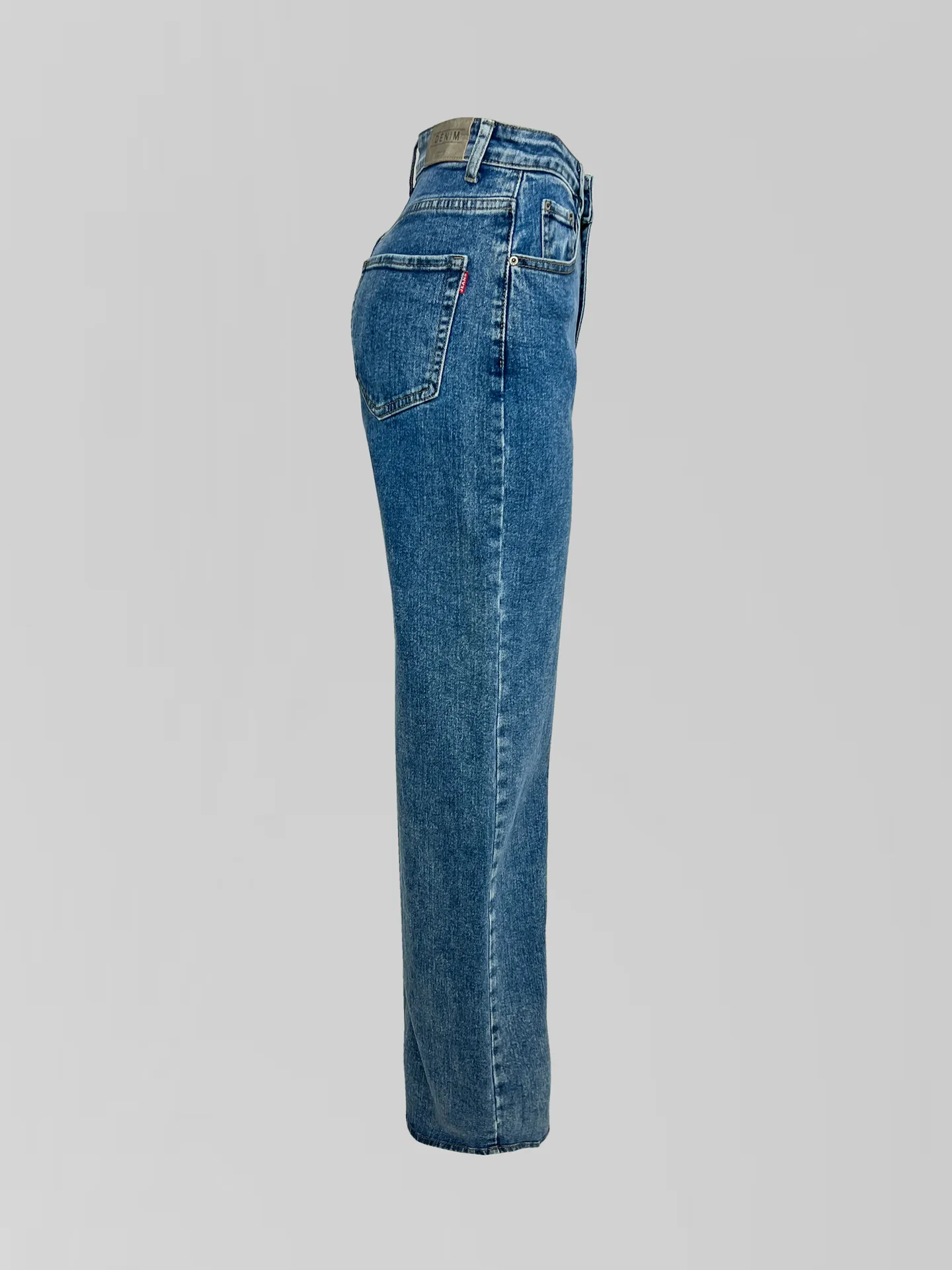 Джинсы Denim 3427 однотонные плотные трубы со стрейчем