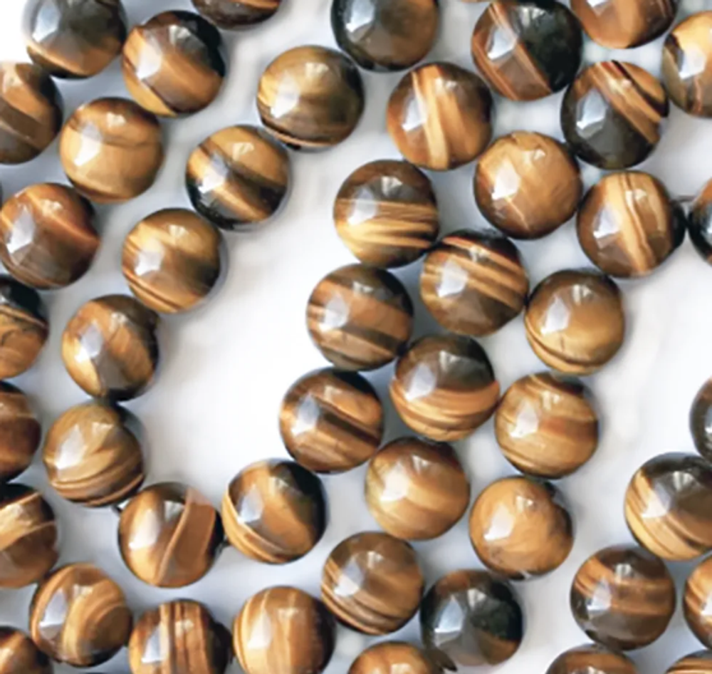 Бусина шар гладкий тигровый глаз асс.