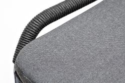 "Венето" обеденная группа на 6 персон со стульями "Милан", каркас темно-серый, роуп темно-серый