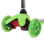 Самокат 3х кол. зеленый, 55см, макс.высота ручки 62см. колеса PU свет, макс.вес 45кг.