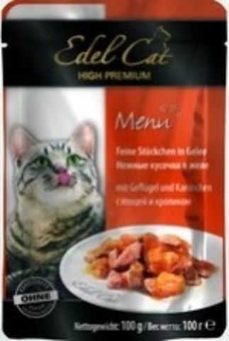 Edel Cat влажный корм для кошек с птицей и кроликом