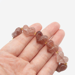 Сердце из натурального клубничного кварца, 16*13,5мм