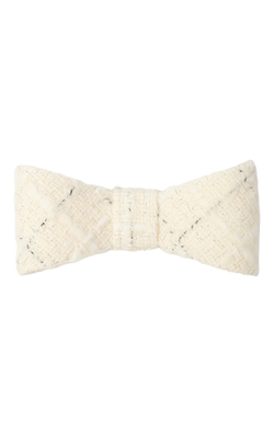 Бант-бабочка из белого твида с золотыми вставками