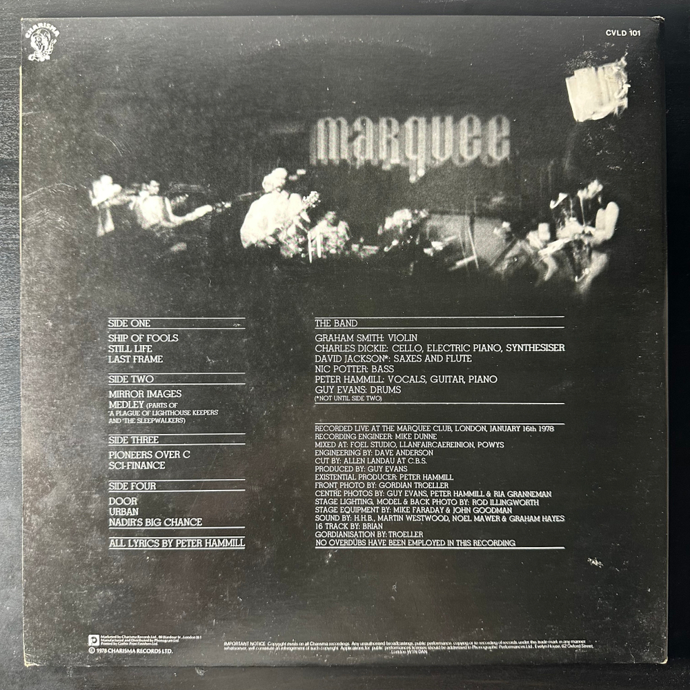 Van Der Graaf ‎– Vital 2LP (Англия 1978г.)