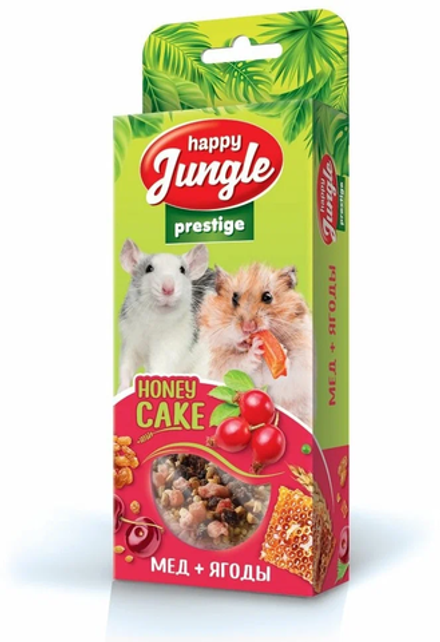 Лакомство для грызунов Happy Jungle 85г Prestige Корзинка для грызунов Мед + ягоды