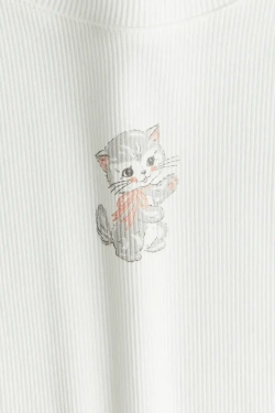 H&M Хлопковый топ в рубчик, белый