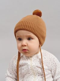 Шапка хлопковая на подкладе "Песок" 0+