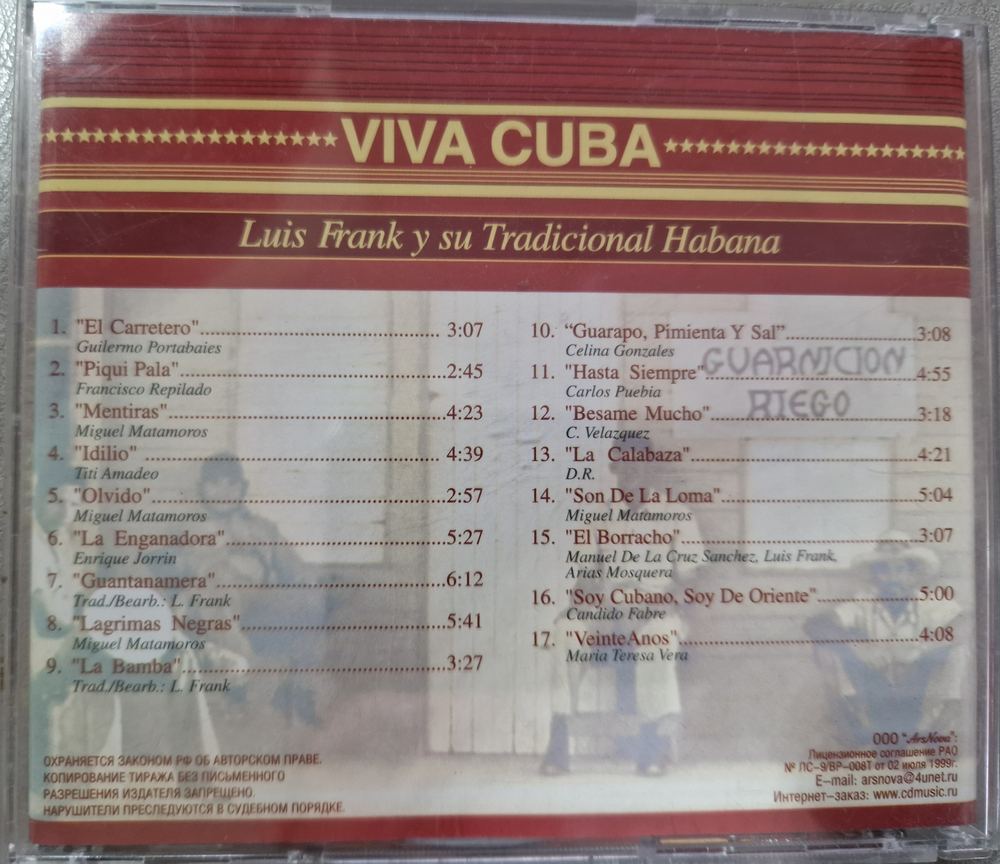 CD: VIVA CUBA — «Luis Frank y su Tradicional Habana» (1999)