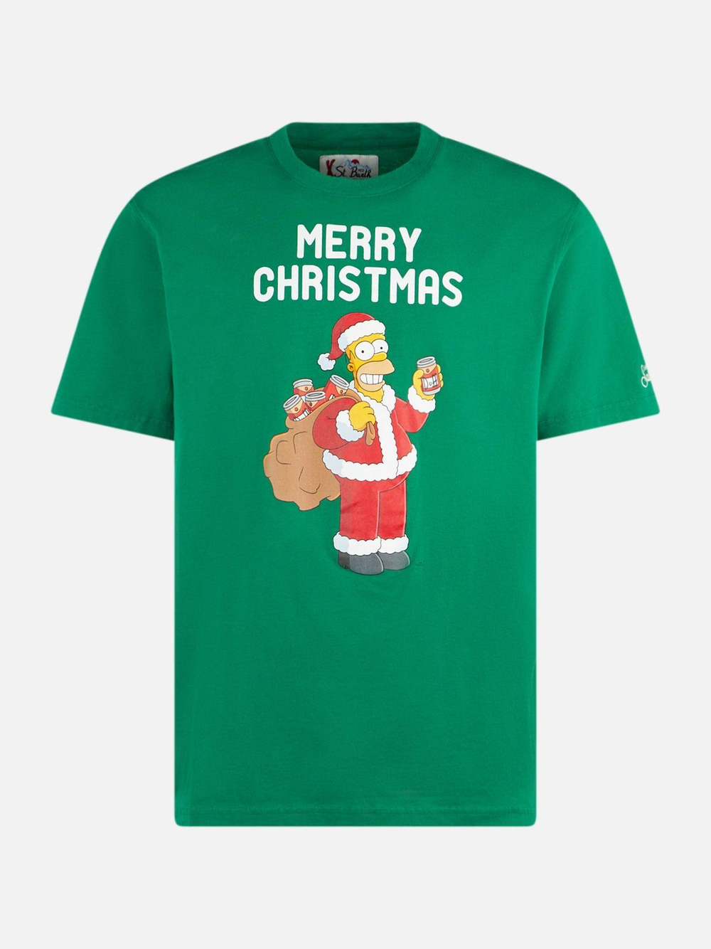 Футболка Saint Barth MERRY HOMER зеленая симсон