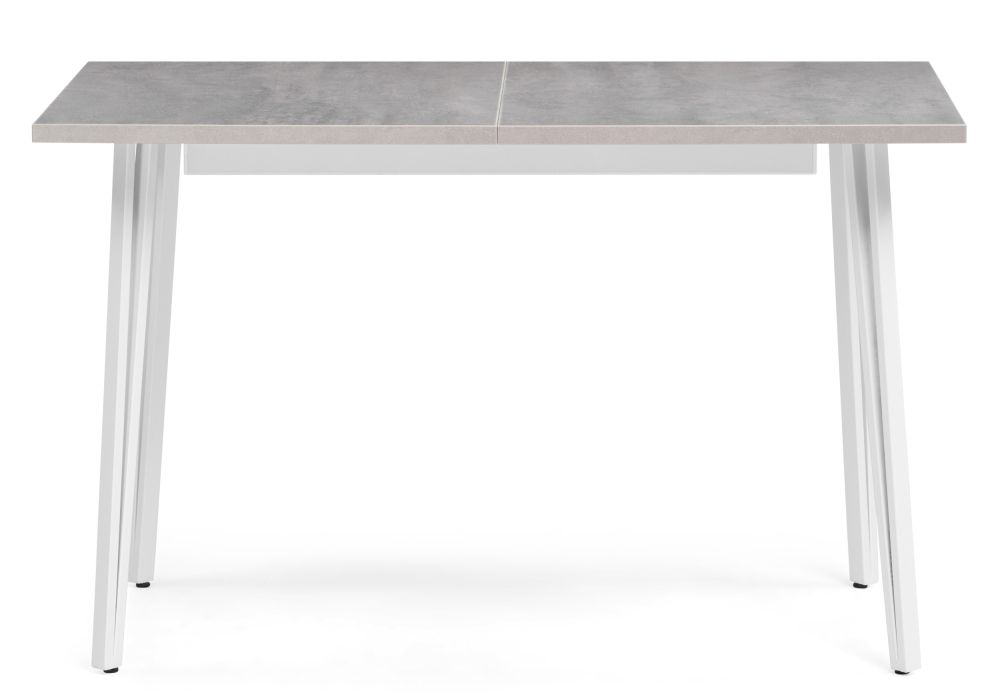 Стол раскладной Денвер Лофт 120(160)х75х75 25 мм бетон / матовый белый