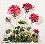 "Красная герань"-СU048  подушка