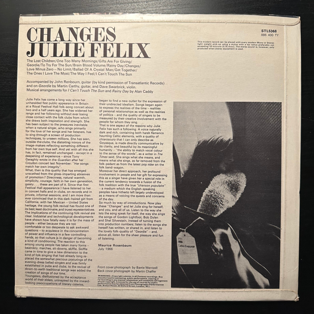 Julie Felix - Changes (Англия 1966г.)