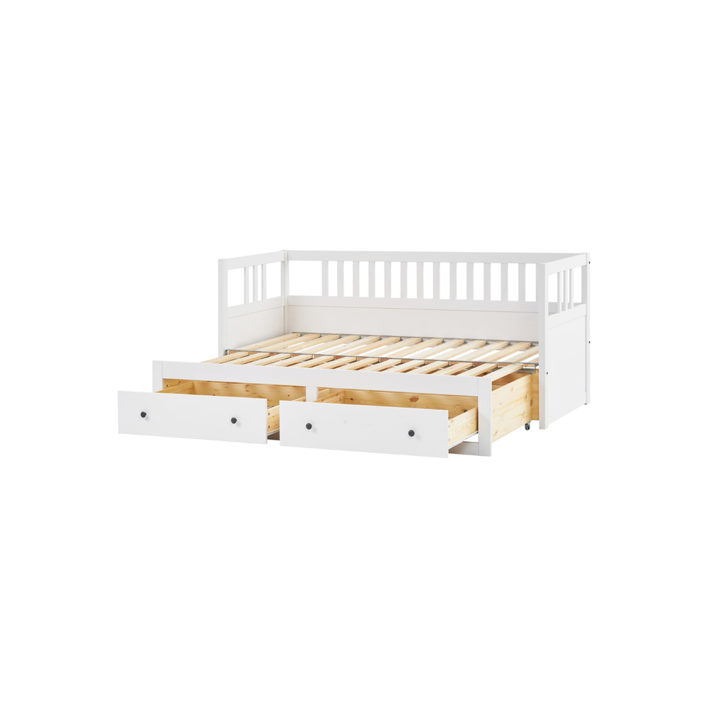 Кровать-кушетка раздвижная с ящиками, КЫМОР (HEMNES), 80х200 см, белый