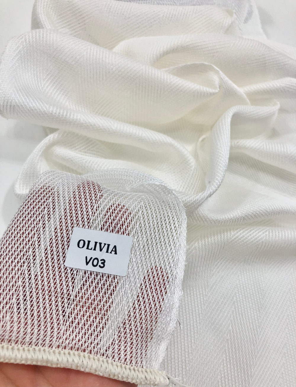Тюль "ёлочка" крупная Arya арт. Olivia col v03 кремовый (высота 298 см, Турция)