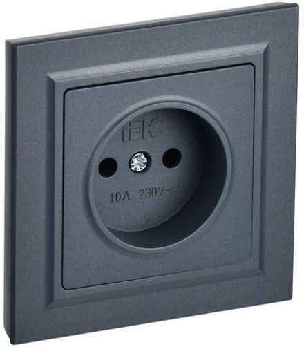 Розетка СП BRITE РСР10-1-0-БрМ 10А в сборе без заземл. без защ. шторок маренго IEK BR-R10-10-K35-F