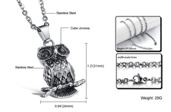 Кулон "Сова на ветке" с цепочкой Steelman mn00818