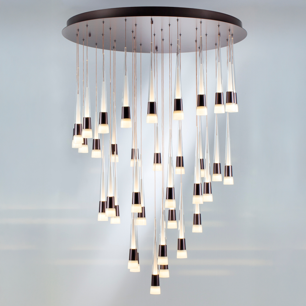 757361 Люстра CONE LED 180W 9000LM КОФЕЙНЫЙ/БЕЛЫЙ/ПРОЗРАЧНЫЙ 3000K