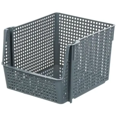 Корзинка для хранения Лофт10л штабелируемая (серый)