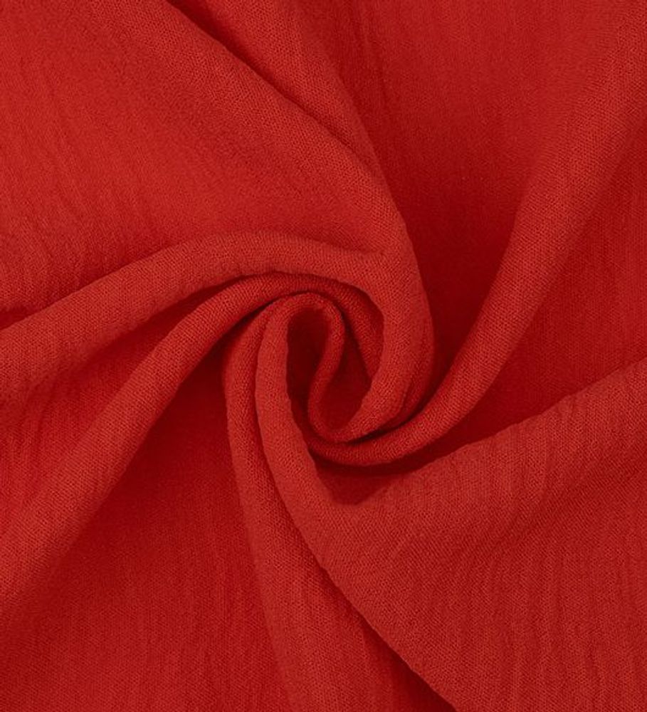 Креп креш, 260 гр/м.п, ш. 150 см, ярко-красный