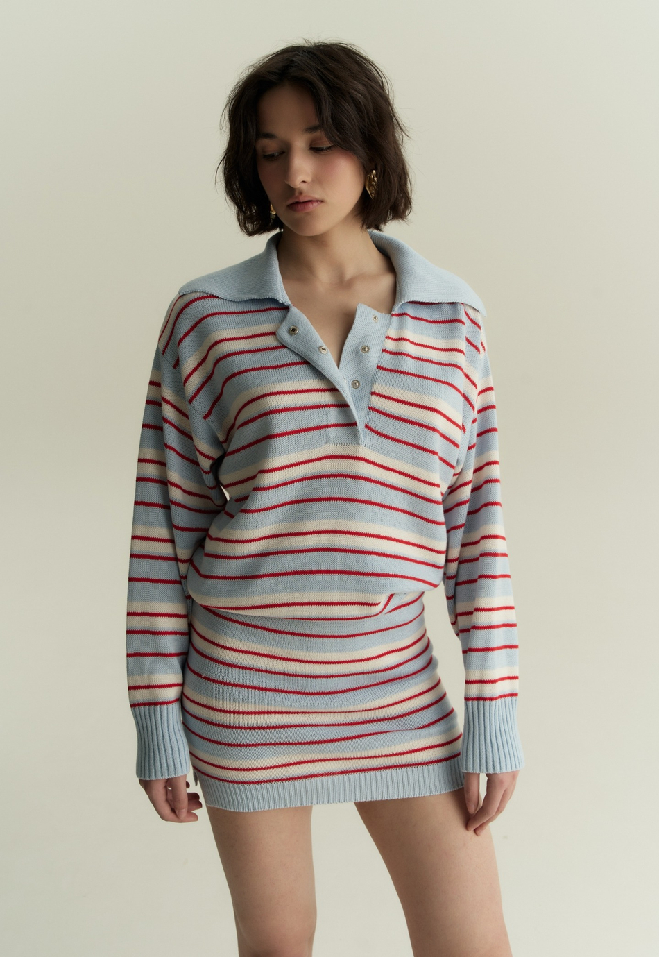 Поло укороченное в полоску 1’1’26