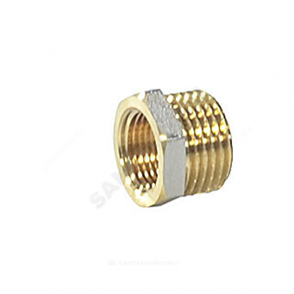 Футорка латунь никель Ду 15х10 (1/2"х3/8") НР/ВР 9024 ГОСТ 32585-2013 Aquasfera 9024-01
