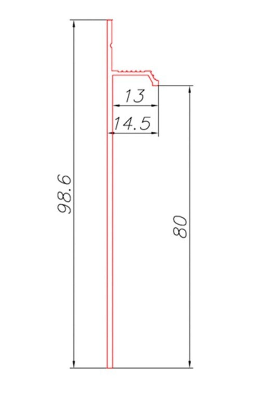 Плинтус скрытого монтажа Pro Design Universal 235 золото, 2700x14,5x100 мм