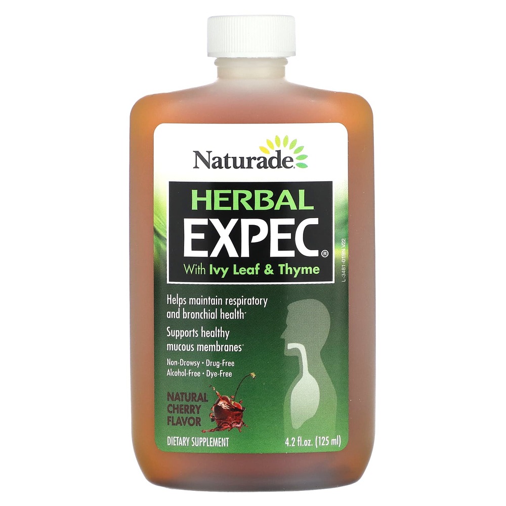 Naturade, Herbal EXPEC, с листьями плюща и чабрецом, натуральная вишня, 125 мл (4,2 жидк. унции)