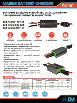 Альтернатор 12V 15A 1-BANK DC to DC MARINE BATTERY CHARGER