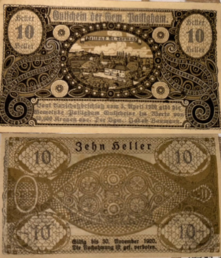 Австрия 10 геллеров 1920 Паттигхам aUNC