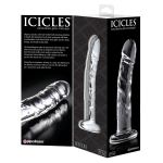 Прозрачный стеклянный фаллоимитатор Icicles №62 - 16,5 см. (Цвет: прозрачный)