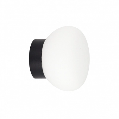 Светильник накладной MUNICH под лампу G9,  опаловое стекло,  черное основание,  D140xH115мм,  IP54