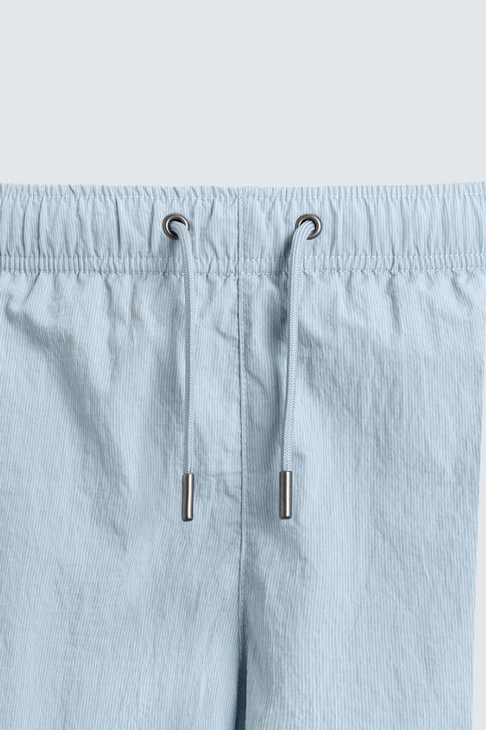 ZARA ПЛАВКИ ИЗ ЖАТОЙ ТКАНИ В МЕЛКУЮ ПОЛОСКУ, НЕБЕСНО-ГОЛУБОЙ