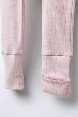 ZARA ПИЖАМНЫЙ КОСТЮМ POINTELLE С ОТКИДЫВАЮЩЕЙСЯ НОЖКОЙ И СЕРДЕЧКОМ, РОЗОВЫЙ