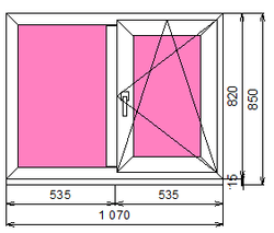 Пластиковое окно 820 х 1070 ТермА Эко