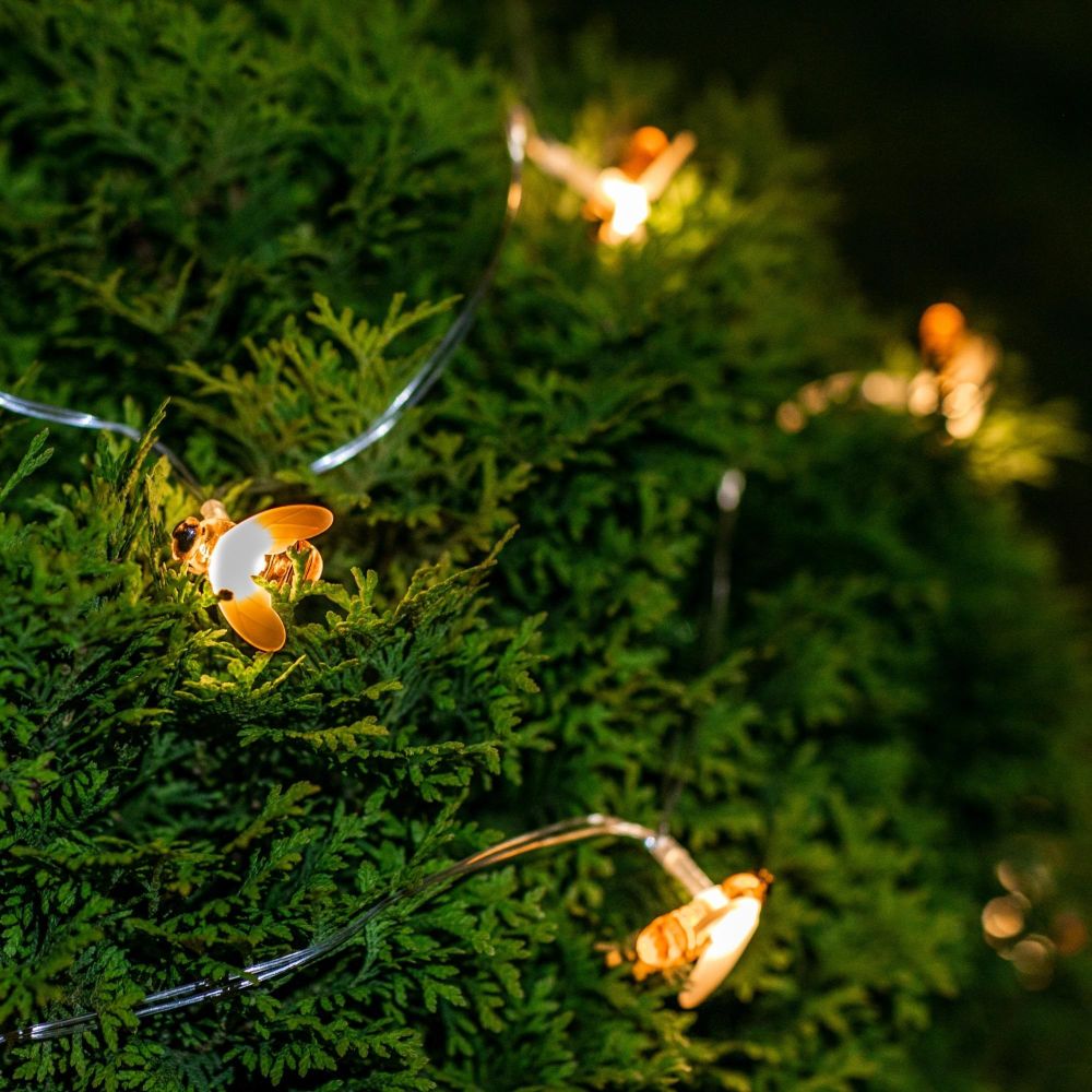 USL-S-127-PT4000 BEES Садовая гирлянда на солнечной батарее Пчелки. 20 светодиодов. Теплый белый свет. 1xАА Ni-Mh аккумулятор в-к. IP44. TM Uniel.