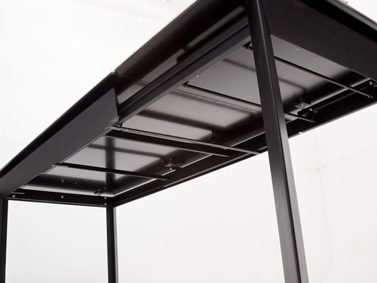 Стол CREMONA 140 HIGH GLOSS STATUARIO Белый мрамор глянцевый, керамика/ черный каркас