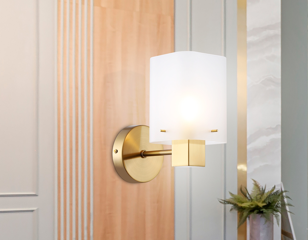 Светильник настенный LH57035 BS/SM латунь/дымчатый E14 max 40W 195*110*185