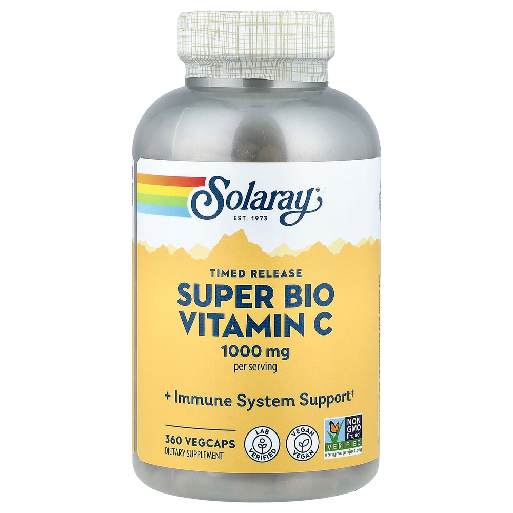 Solaray, Super Bio, витамин C, с медленным высвобождением, 360 растительных капсул