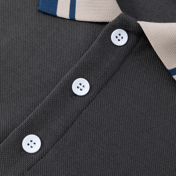 Поло графитовый/серый/синий - фото 4