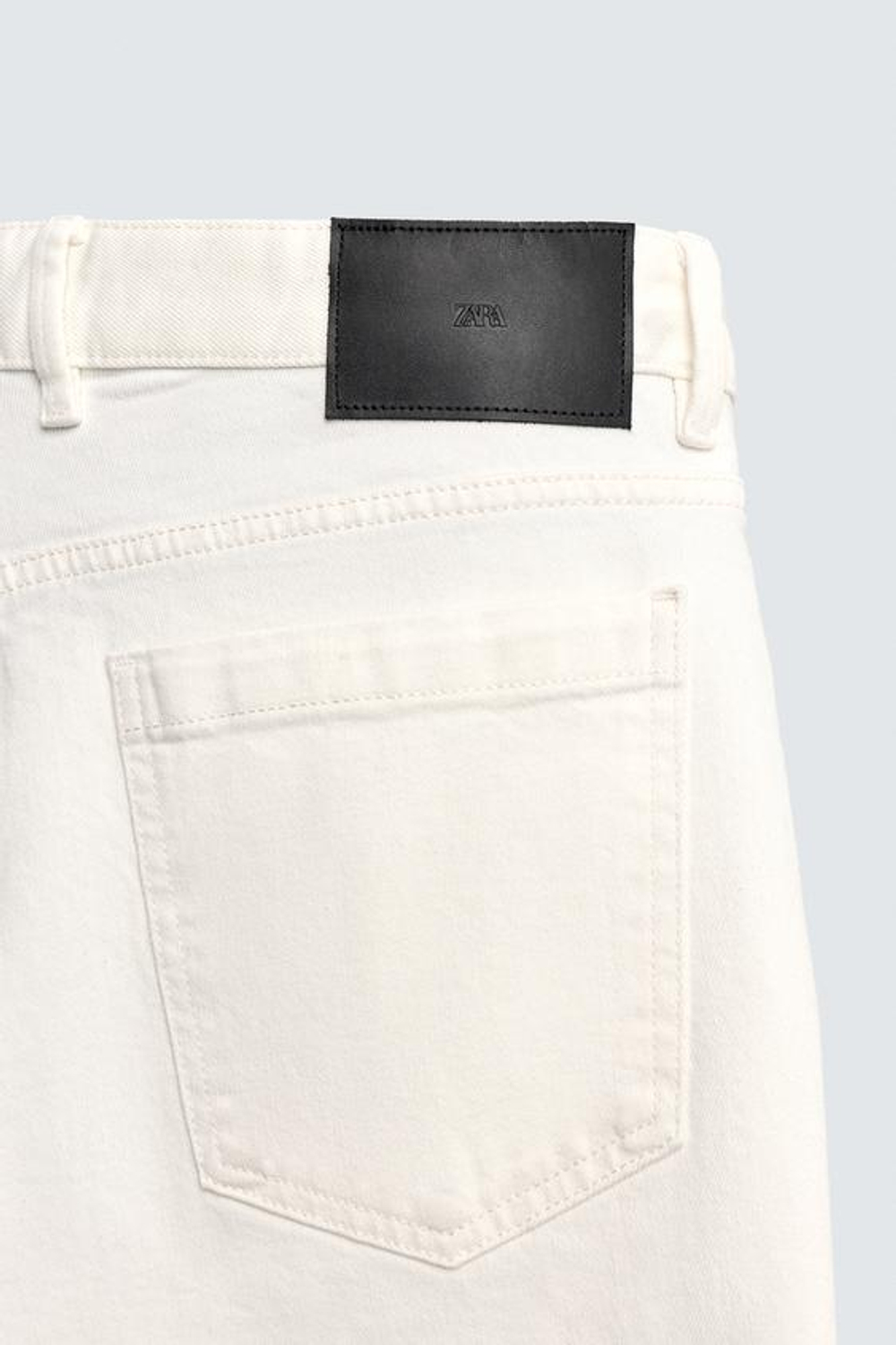 ZARA БРЮКИ STRAIGHT FIT С ЗАНИЖЕННОЙ ТАЛИЕЙ, ЖЕЛТОВАТО-БЕЛЫЙ