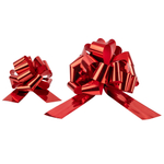 Бант-шар в красном цвете, металлик, 21 см/ 36 см
